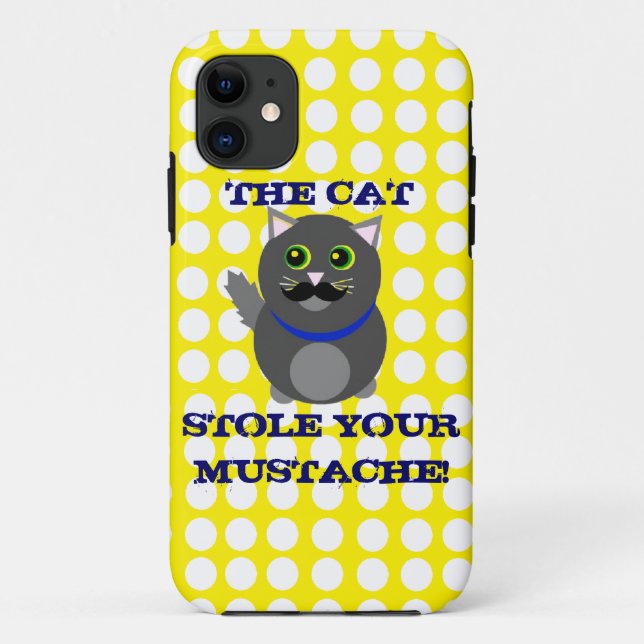 The cat stole your moustache! Case-Mate iPhone case (Back)