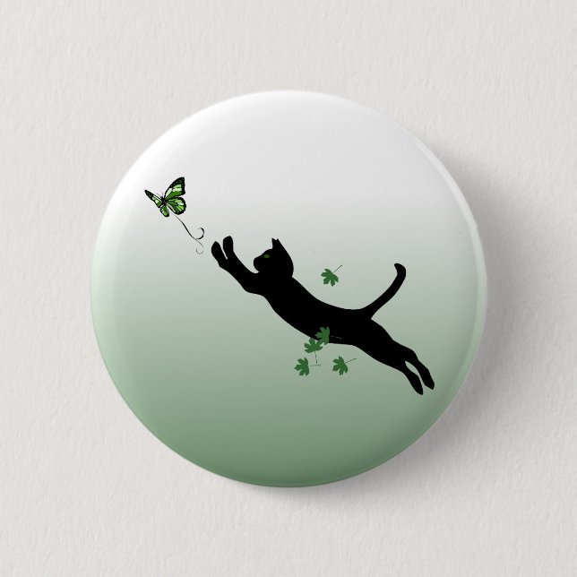The Cat & The Butterfly 2 Inch Round Button (Front)