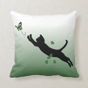 The Cat & The Butterfly Throw Pillow