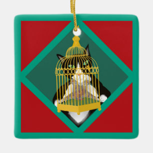 The Cat Twelve Days Of Christmas Custom Day 2 Ceramic Ornament