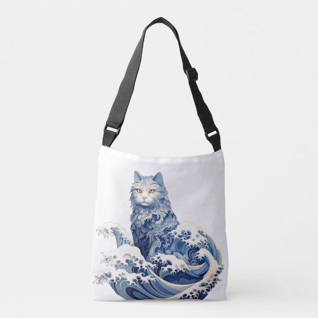 The Cat Wave Off Kanagawa Crossbody Bag (Front)