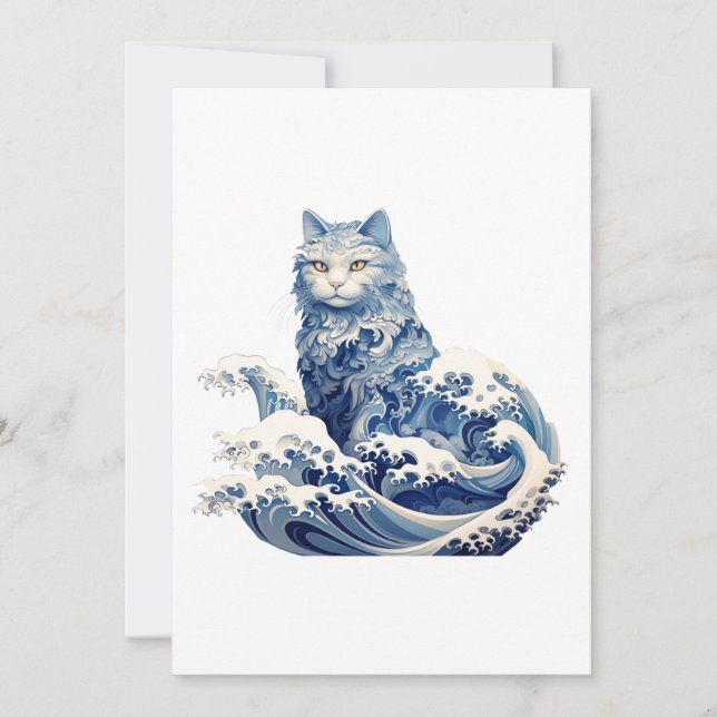 The Cat Wave Off Kanagawa Invitation (Front)