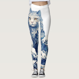 The Cat Wave Off Kanagawa Leggings