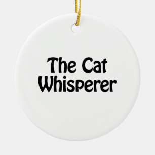 the cat whisperer ceramic ornament