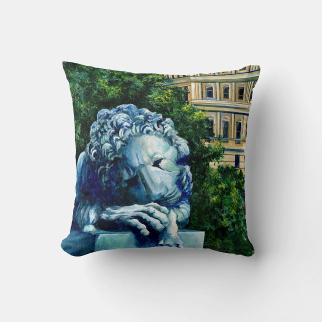 The cat, Who ate the Canary, Washington DC Throw Pillow (Front)