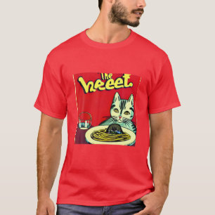 The Cat Who Loves Spaghetti Funny Kitten Kitty Vin T-Shirt