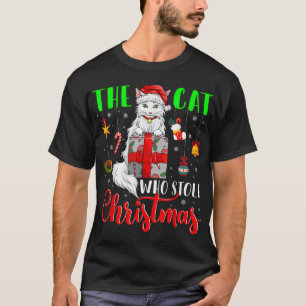The Cat Who Stole Christmas Funny Christmas Santa  T-Shirt