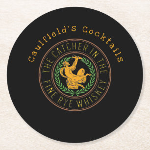 The Catcher in the Fine Rye Whisky Literary themed Round Paper Coaster
