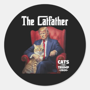 The Catfather Cat For Trump 2024 Classic Round Sticker