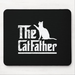The Catfather Funny Cat Dad Fathers Day Movie Pun Mouse Pad