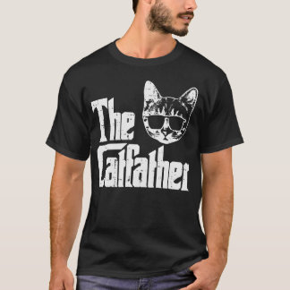 The Catfather Funny Cat Dad Fathers Day Movie Pun T-Shirt