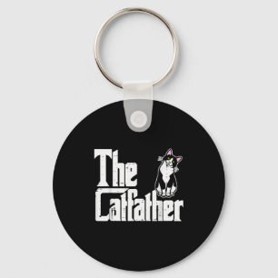 The Catfather Funny Kitten Cat Dad Fur Papa Daddy  Keychain