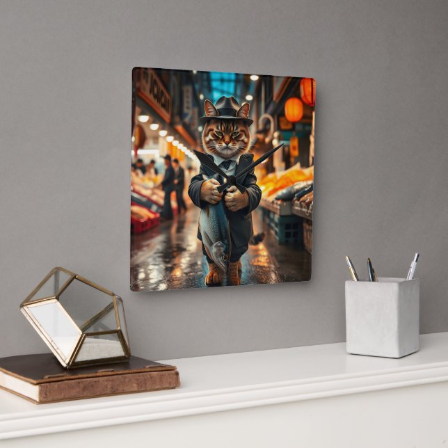 The Catfather's Catch Square Wall Clock (Office)