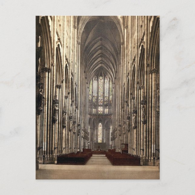 The cathedral interior, Cologne, the Rhine, German Postcard (Front)