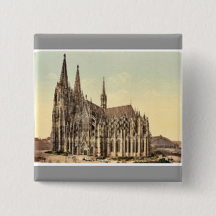 The cathedral, side, Cologne, the Rhine, Germany r 2 Inch Square Button