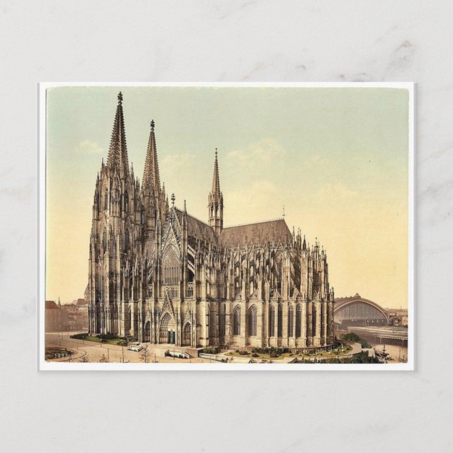 The cathedral, side, Cologne, the Rhine, Germany r Postcard (Front)