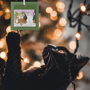 The Cats are in Charge Glass Ornament