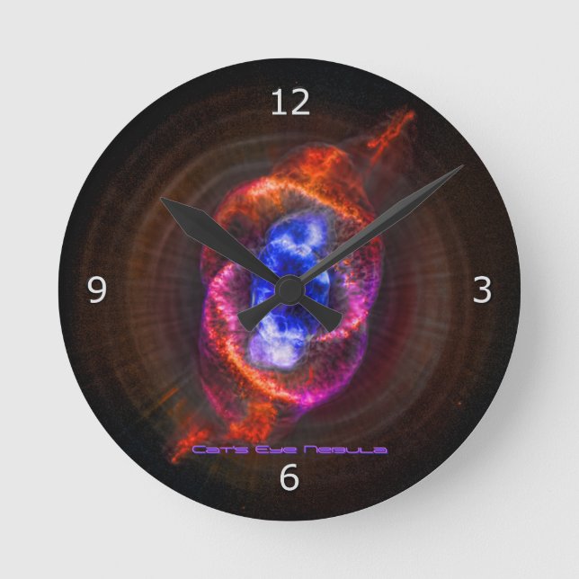 The Cats Eye Nebula Round Clock (Front)