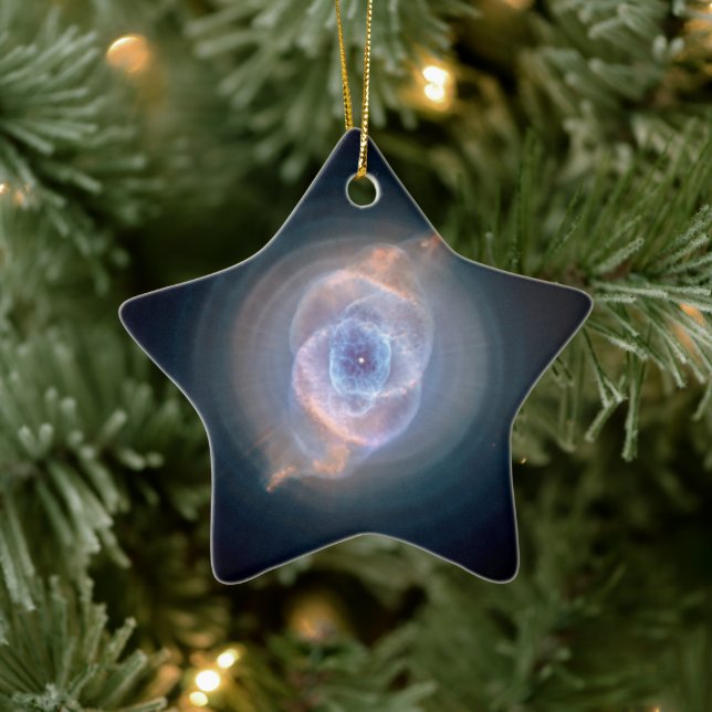 The Cat's Eye Nebula Star Photo Ceramic Ornament (Tree)
