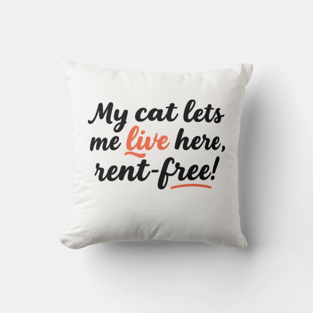 The Cat's House Throw Pillow (Front)