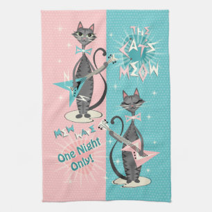 The Cat's Meow / Mew Wave Night Kitchen Towel