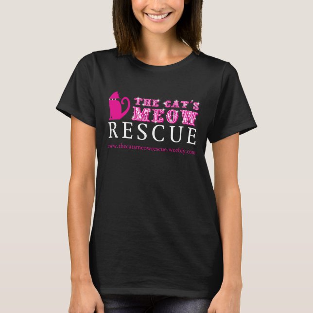 The Cat's Meow Rescue Black T-Shirt (Front)
