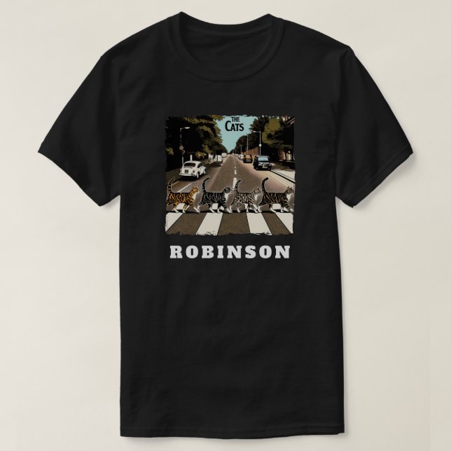The Cats Music Lover Custom Name Personalized T-Shirt (Design Front)