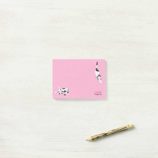 The Cats of cadstudios Pink Post-it Notes (On Desk)