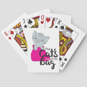 The Cats Out of the Bag Kitten Cartoon Image Kitty Playing Cards