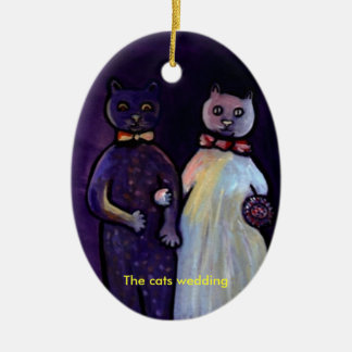 The cats wedding (Ornament) Ceramic Ornament