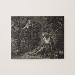 The Cave of Despair, from Spenser, engraved by Val Jigsaw Puzzle