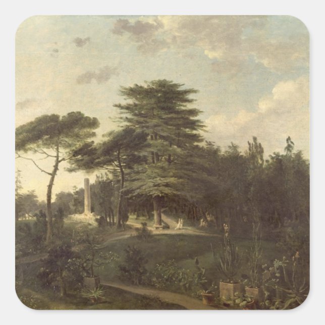 The Cedar of Lebanon in the Jardin des Plantes Square Sticker (Front)