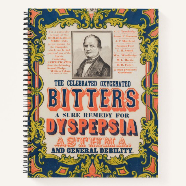 The Celebrated Oxygenated Bitters Notebook (Front)