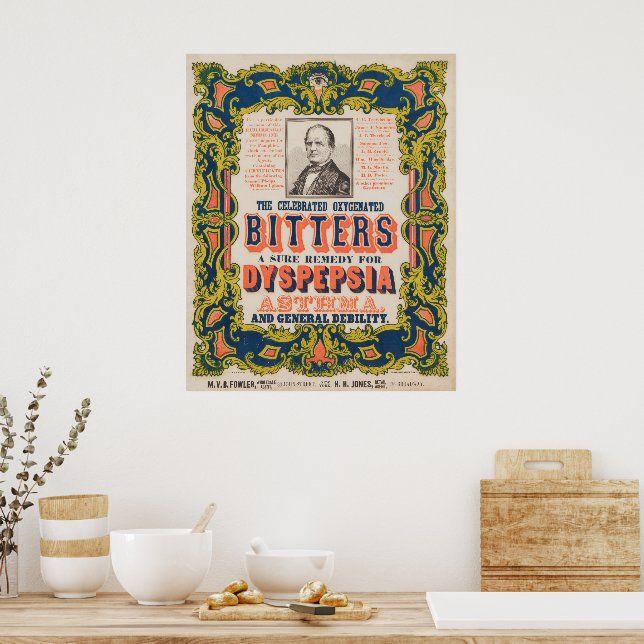 The Celebrated Oxygenated Bitters Poster (Kitchen)