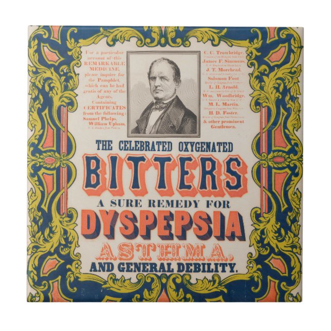 The Celebrated Oxygenated Bitters Tile (Front)