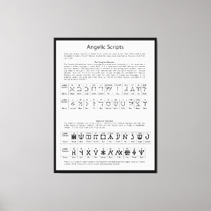 The Celestial Alphabet Angelic Script Chart Canvas Print