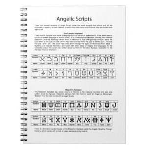 The Celestial Alphabet Angelic Script Chart Notebook