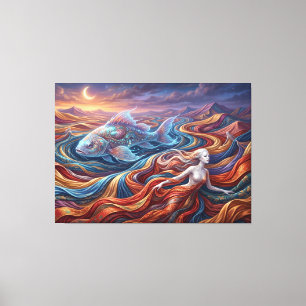 The Celestial Fish in the Silk Desert Canvas Print