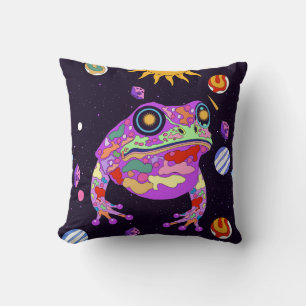 The Celestial Frog Throw Pillow