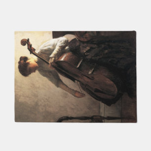 The Cellist (by Joseph DeCamp) Doormat