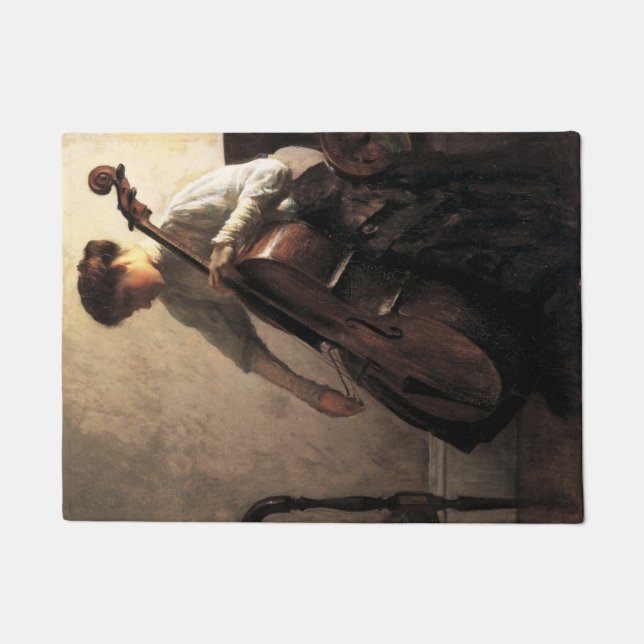 The Cellist (by Joseph DeCamp) Doormat (Front)