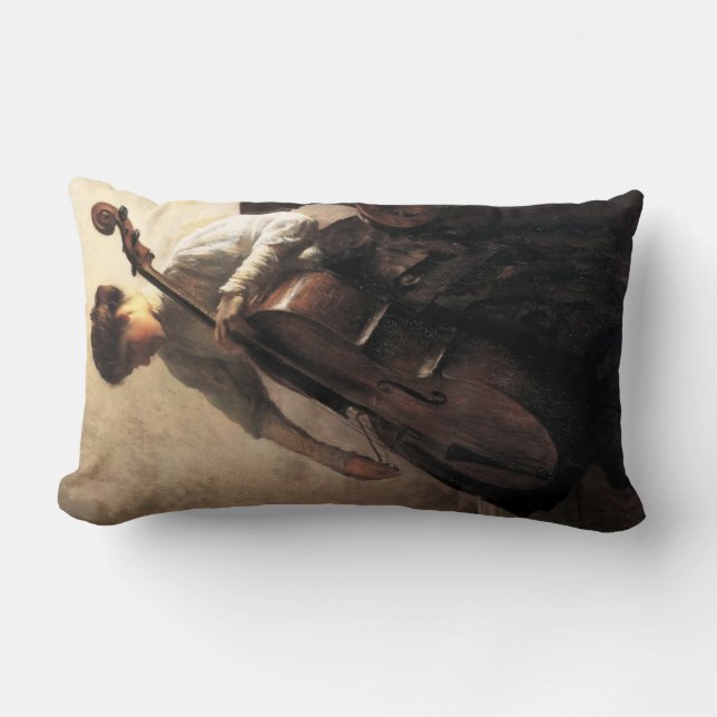 The Cellist (by Joseph DeCamp) Lumbar Pillow (Front)