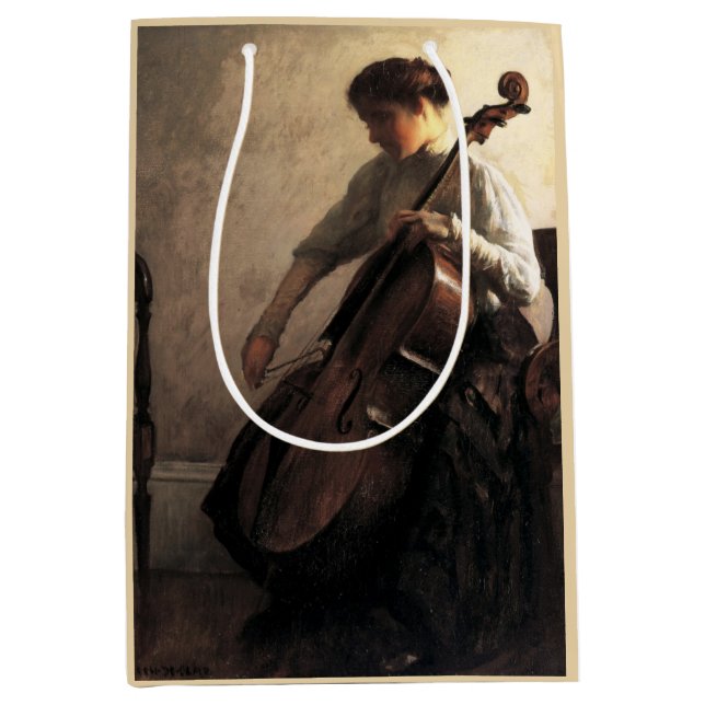 The Cellist (by Joseph DeCamp) Medium Gift Bag (Front)