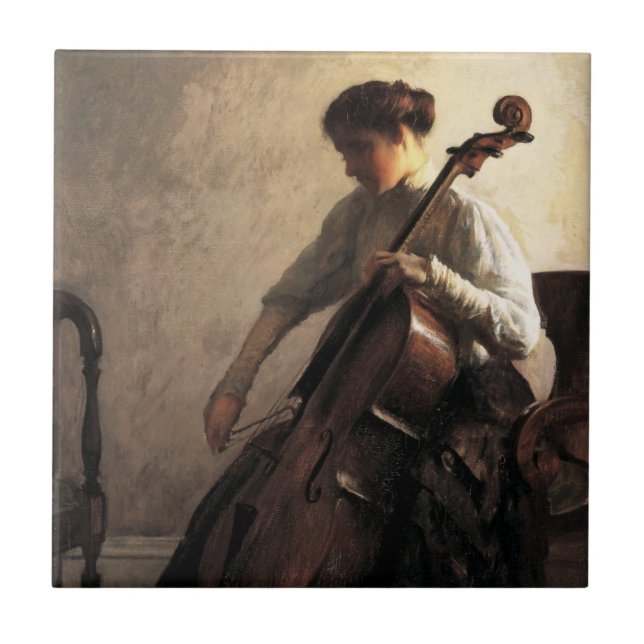 The Cellist (by Joseph DeCamp) Tile (Front)