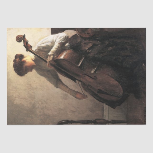 The Cellist (by Joseph DeCamp) Tissue Paper (Front)