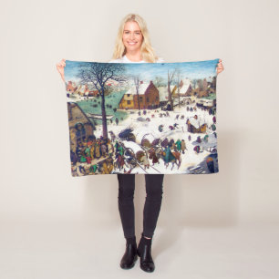 The Census at Bethlehem, Pieter Bruegel Fleece Blanket
