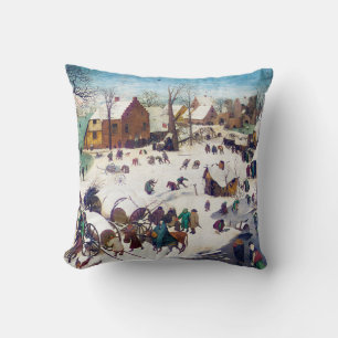 The Census at Bethlehem, Pieter Bruegel Throw Pillow