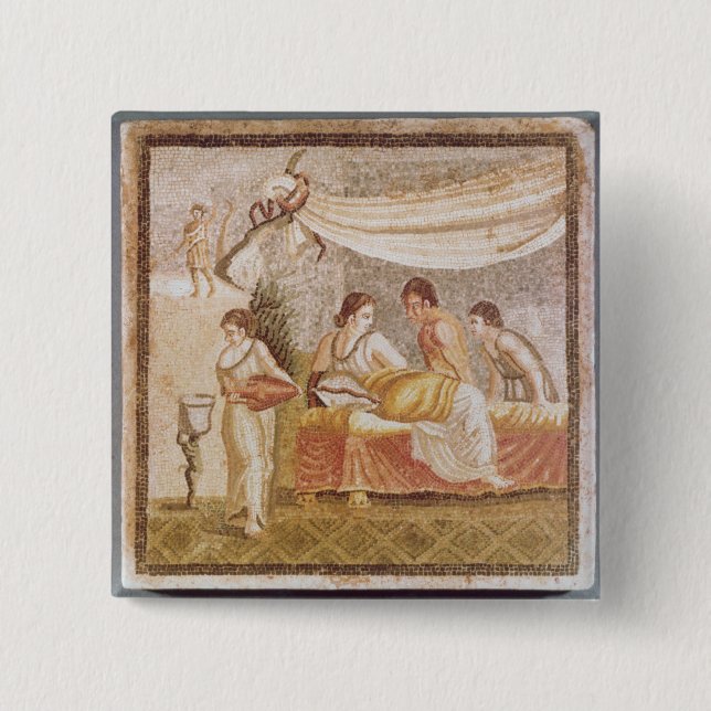 The Centocelle Mosaic 2 Inch Square Button (Front)