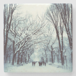 The Central Park Mall In Winter Stone Coaster