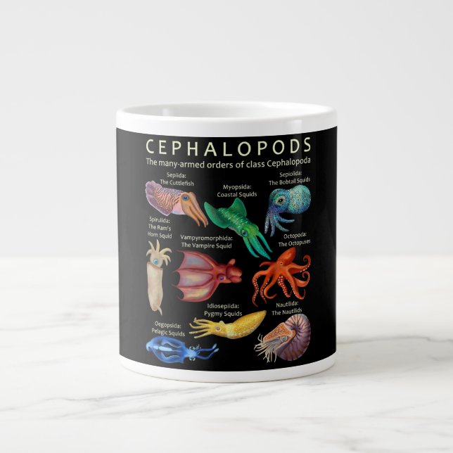 The Cephalopod Octopus Squid Cuttlefish Large Coffee Mug (Front)